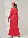 Jolie Moi Guilia Long Sleeve Maxi Dress, Red