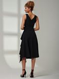 Jolie Moi Haylen Frill Midi Dress, Black