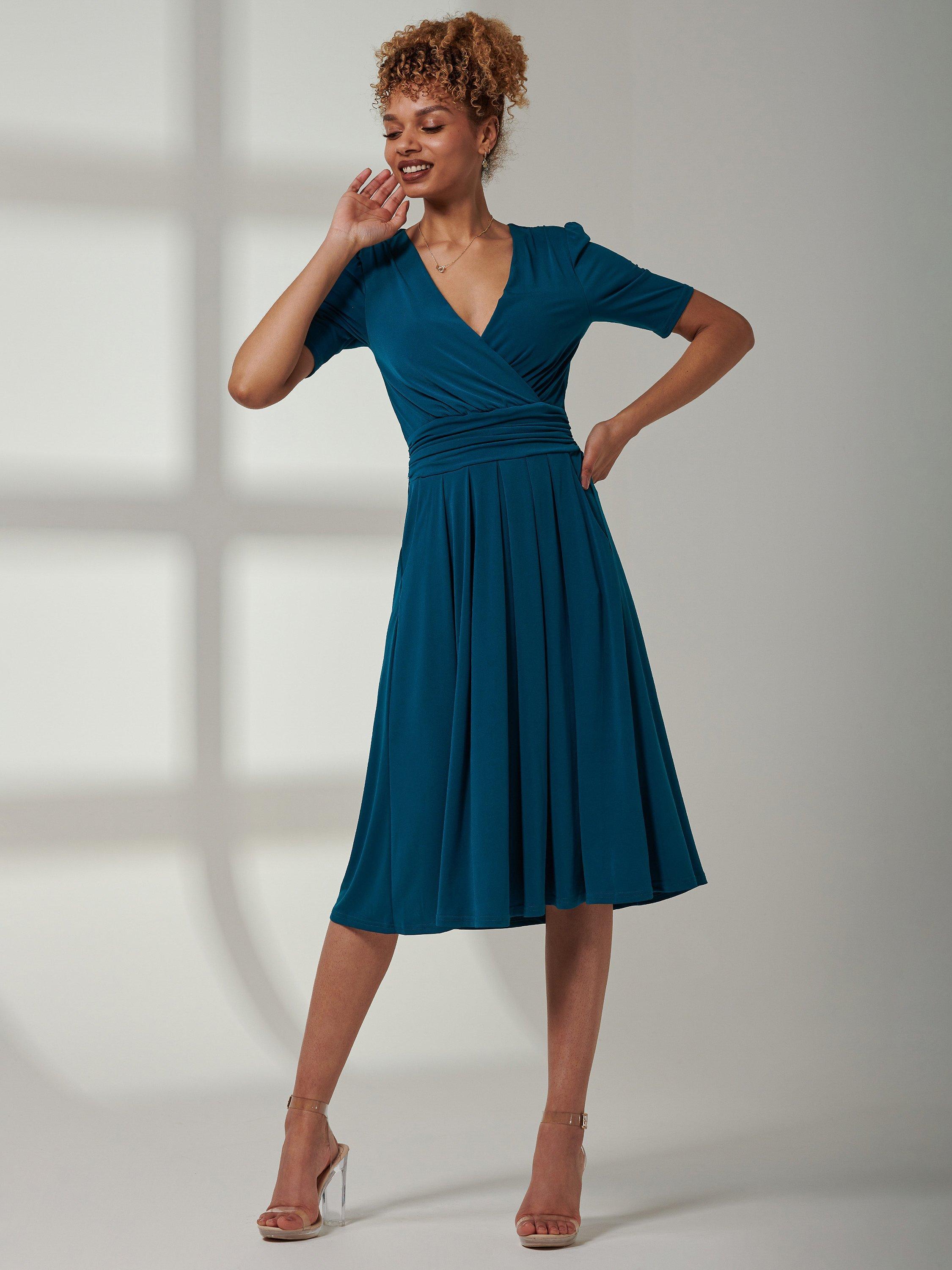 Jolie Moi Bianca Jersey Midi Dress, Teal