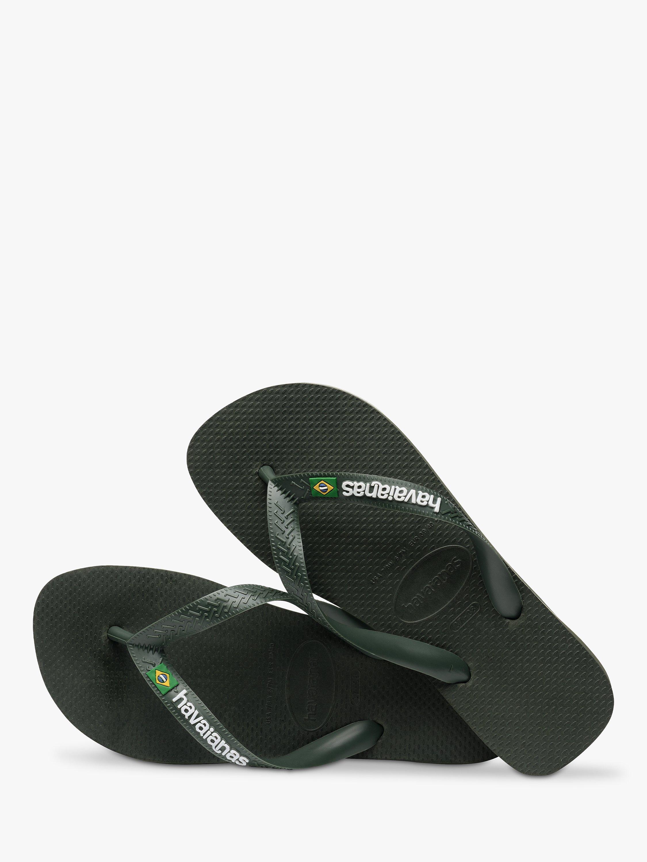 Product image 4 of 7, which shows Havaianas Brasil Logo Sandals, Moss Green, M