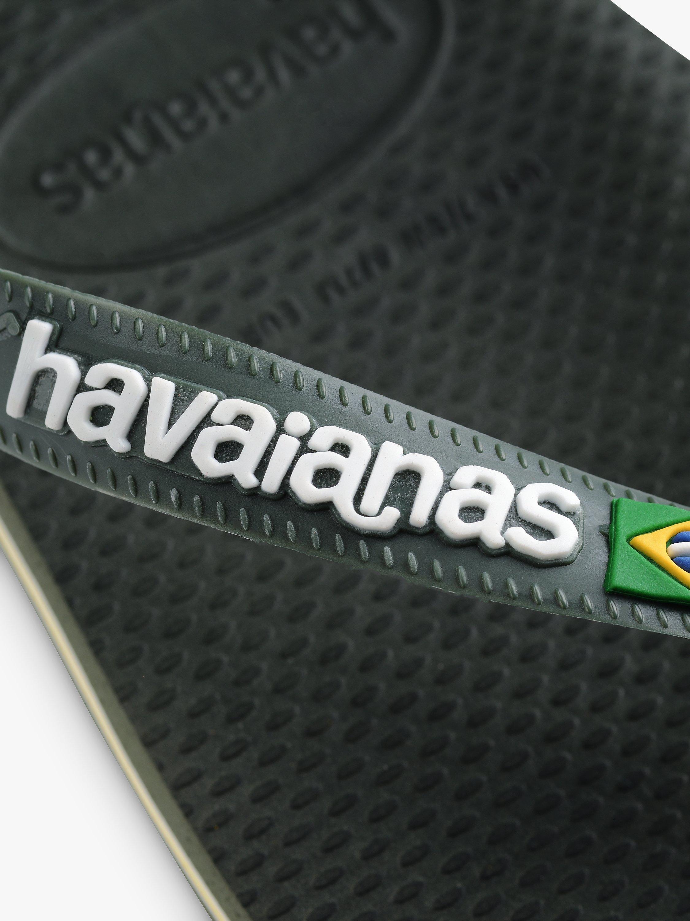 Product image 6 of 7, which shows Havaianas Brasil Logo Sandals, Moss Green, M