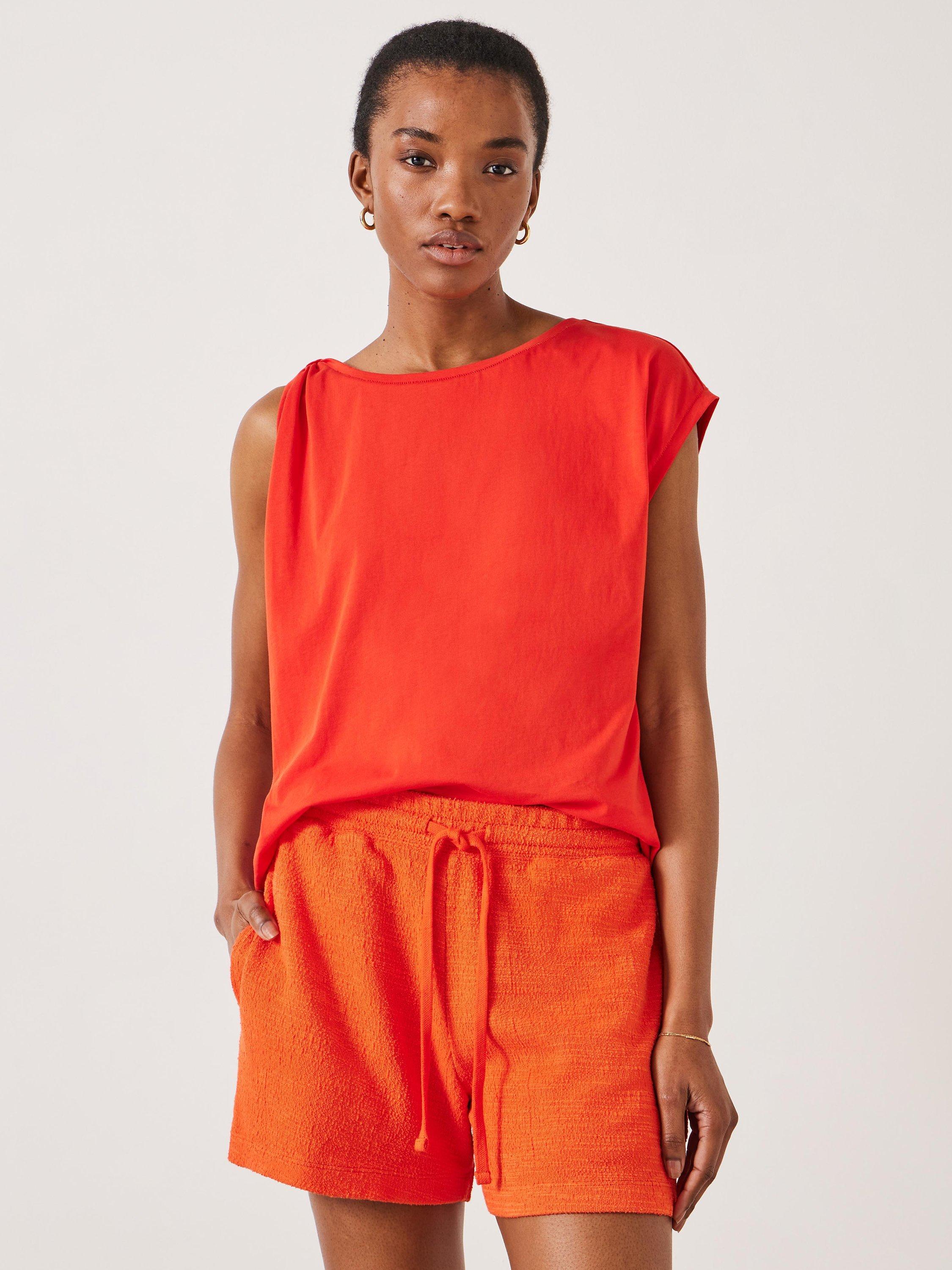 HUSH Jenna Knot Detail T-Shirt, Red