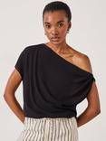 HUSH Grace Ecovero Asymmetric Top, Black