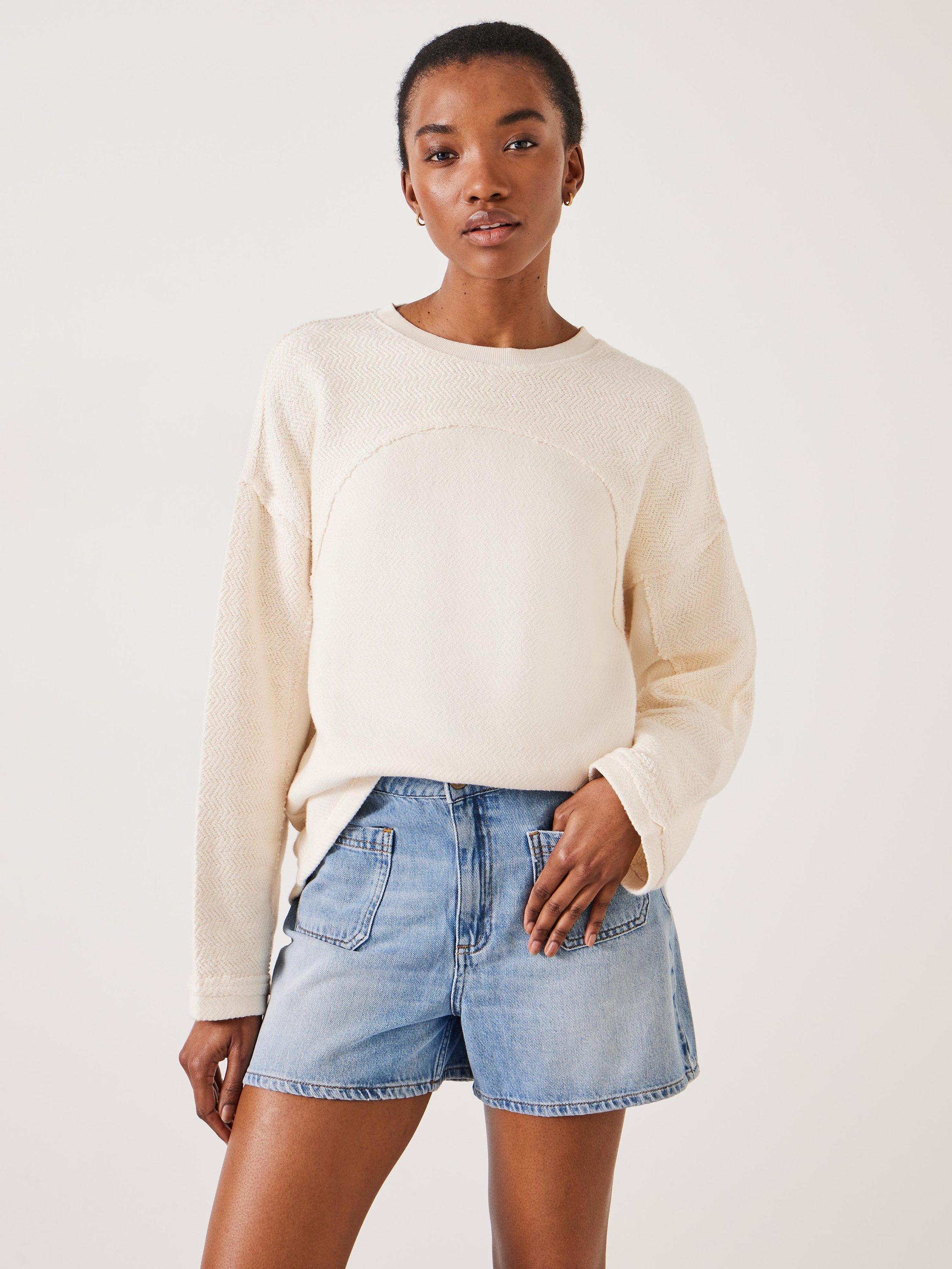 HUSH Hannah Textured Sweatshirt, Ecru