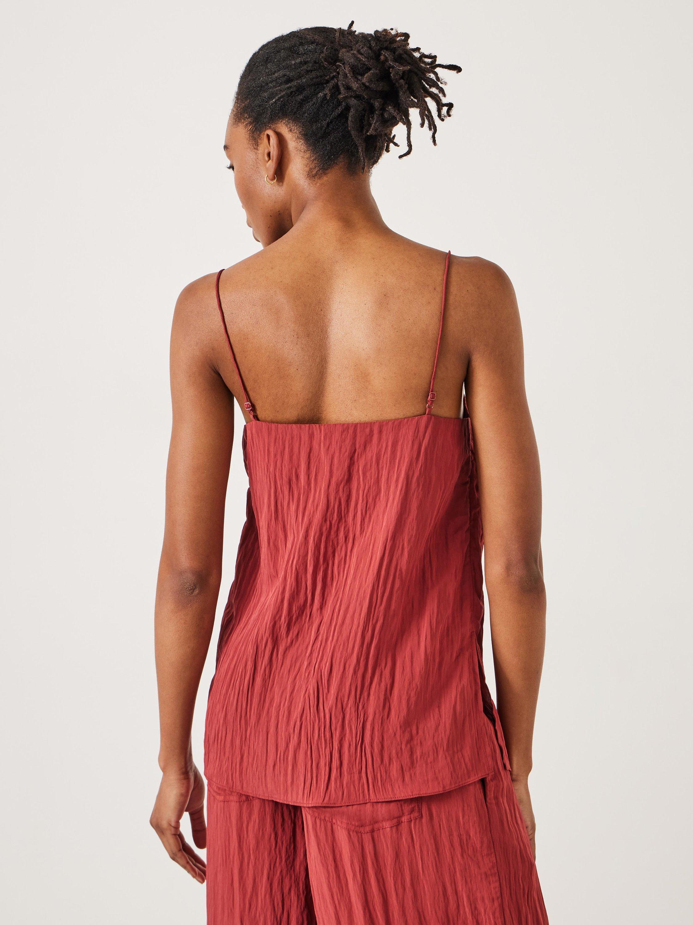 Product image 3 of 5, which shows HUSH Ari Long Cami Top, Rust, 6