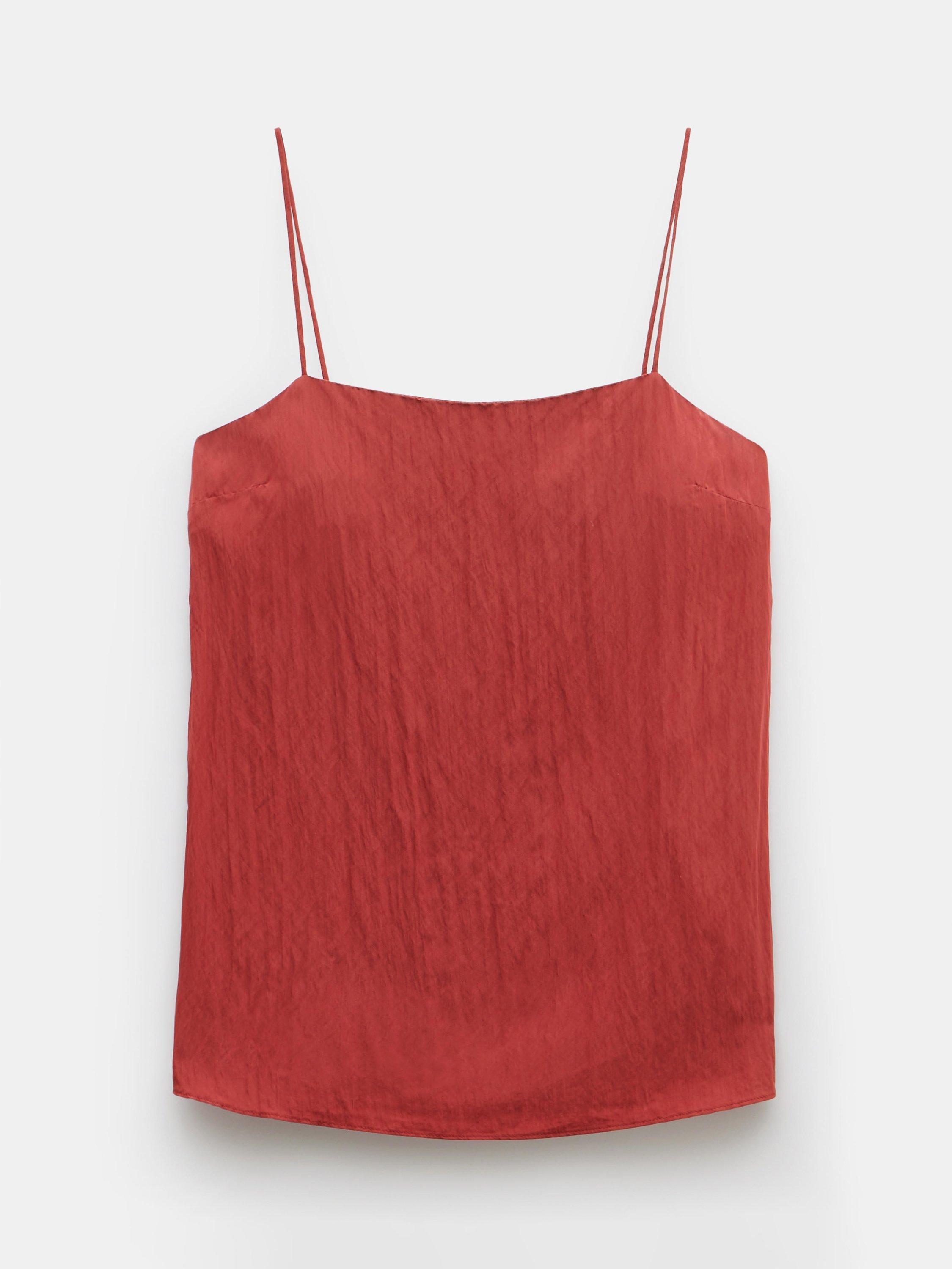 Product image 4 of 5, which shows HUSH Ari Long Cami Top, Rust, 6
