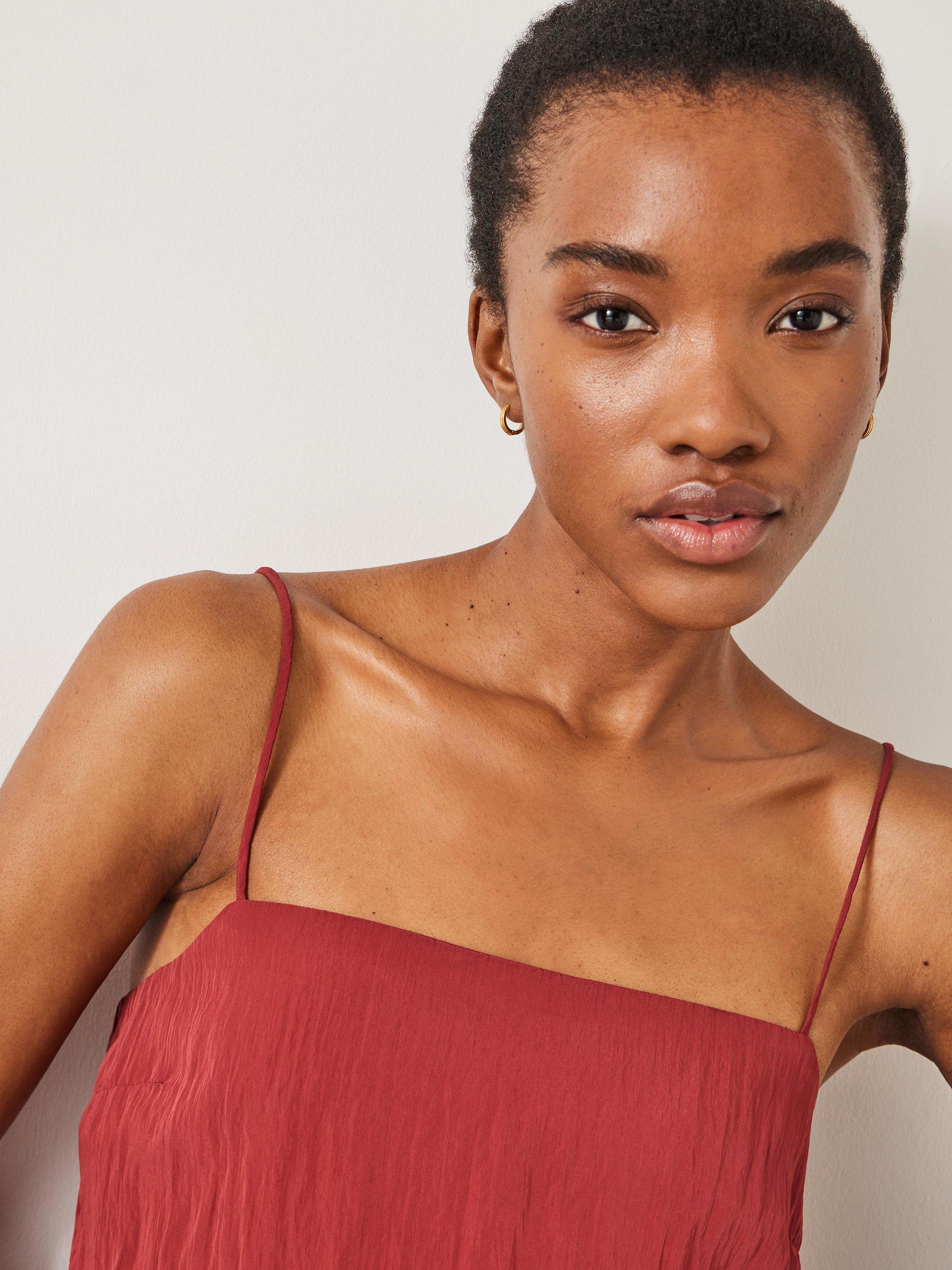 Product image 5 of 5, which shows HUSH Ari Long Cami Top, Rust, 6