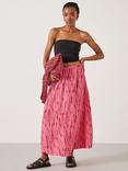 HUSH Tia Striped Tie Dye Maxi Skirt, Pink