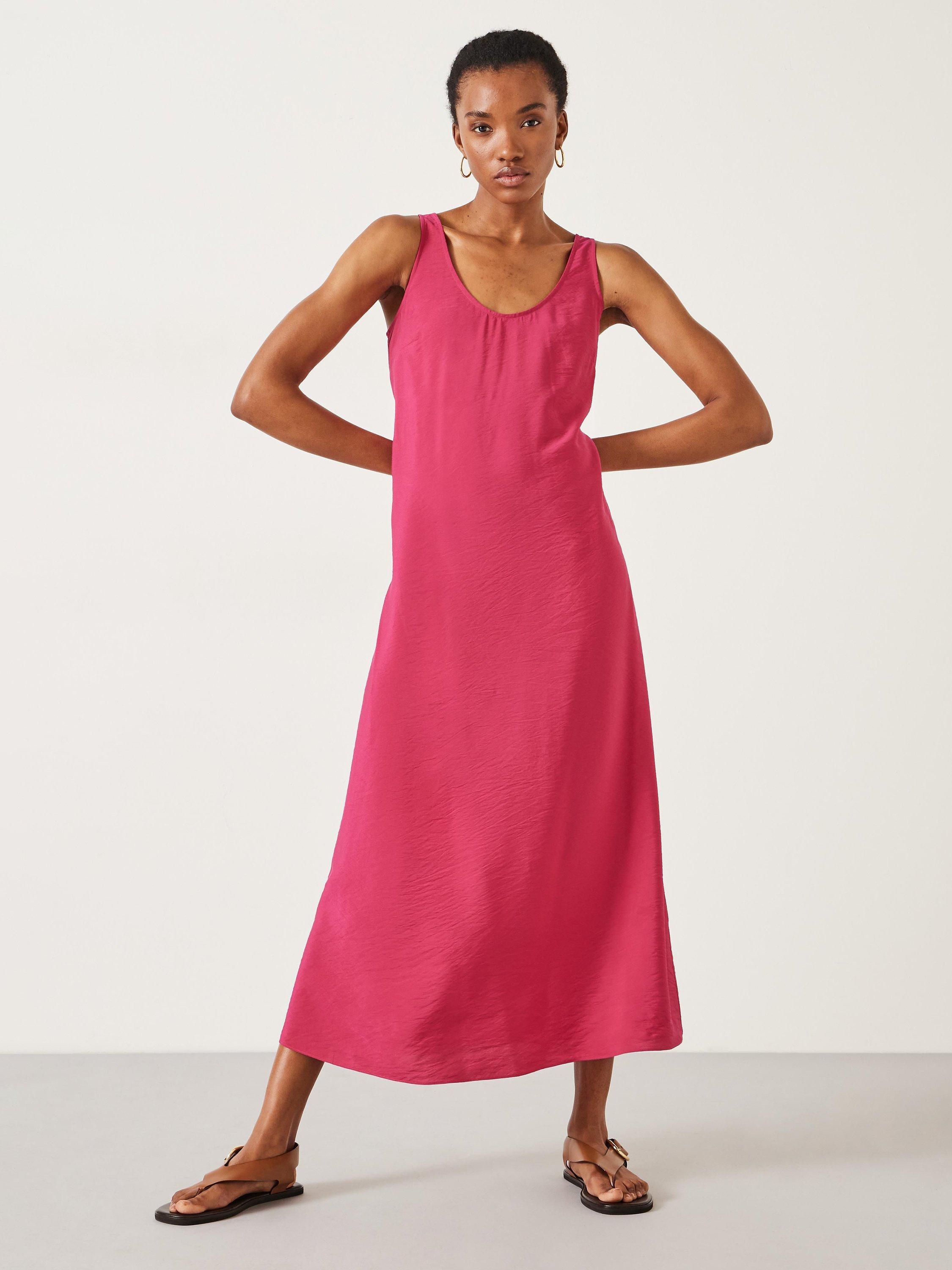 Product image 4 of 7, which shows HUSH Sophie Scoop Neck Sleeveless Maxi Dress, Magenta, 4