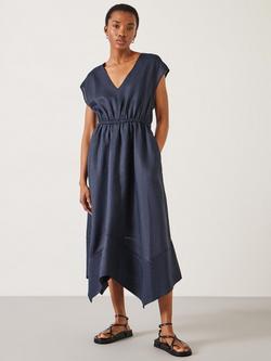 HUSH Rudy Hanky Hem Midaxi Dress, Midnight Navy, Midnight Navy
