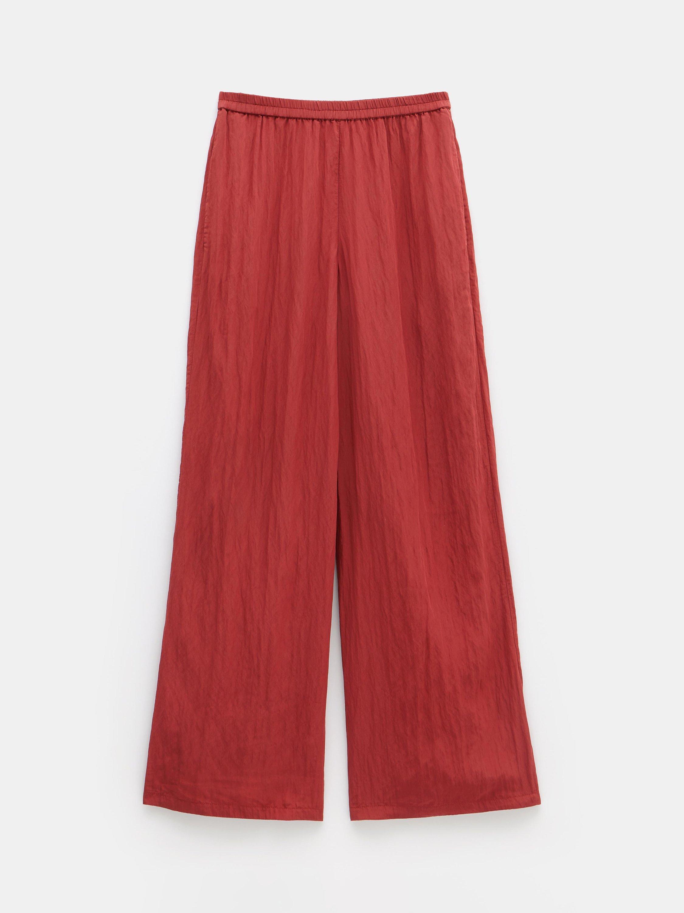 Product image 4 of 5, which shows HUSH Mabel Fluid Wide Leg Trousers, Rust, 4R