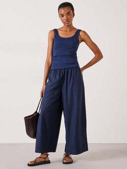 HUSH Seth Scoop Neck Ribbed Vest - view 2, Navy