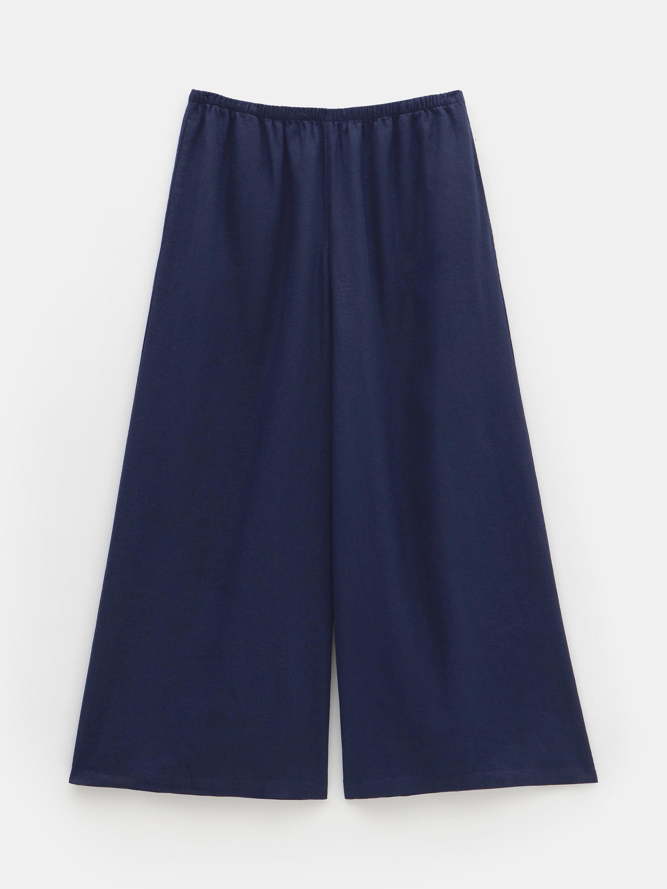 Product image 4 of 5, which shows HUSH Melissa Linen Blend Culottes, Navy, 6