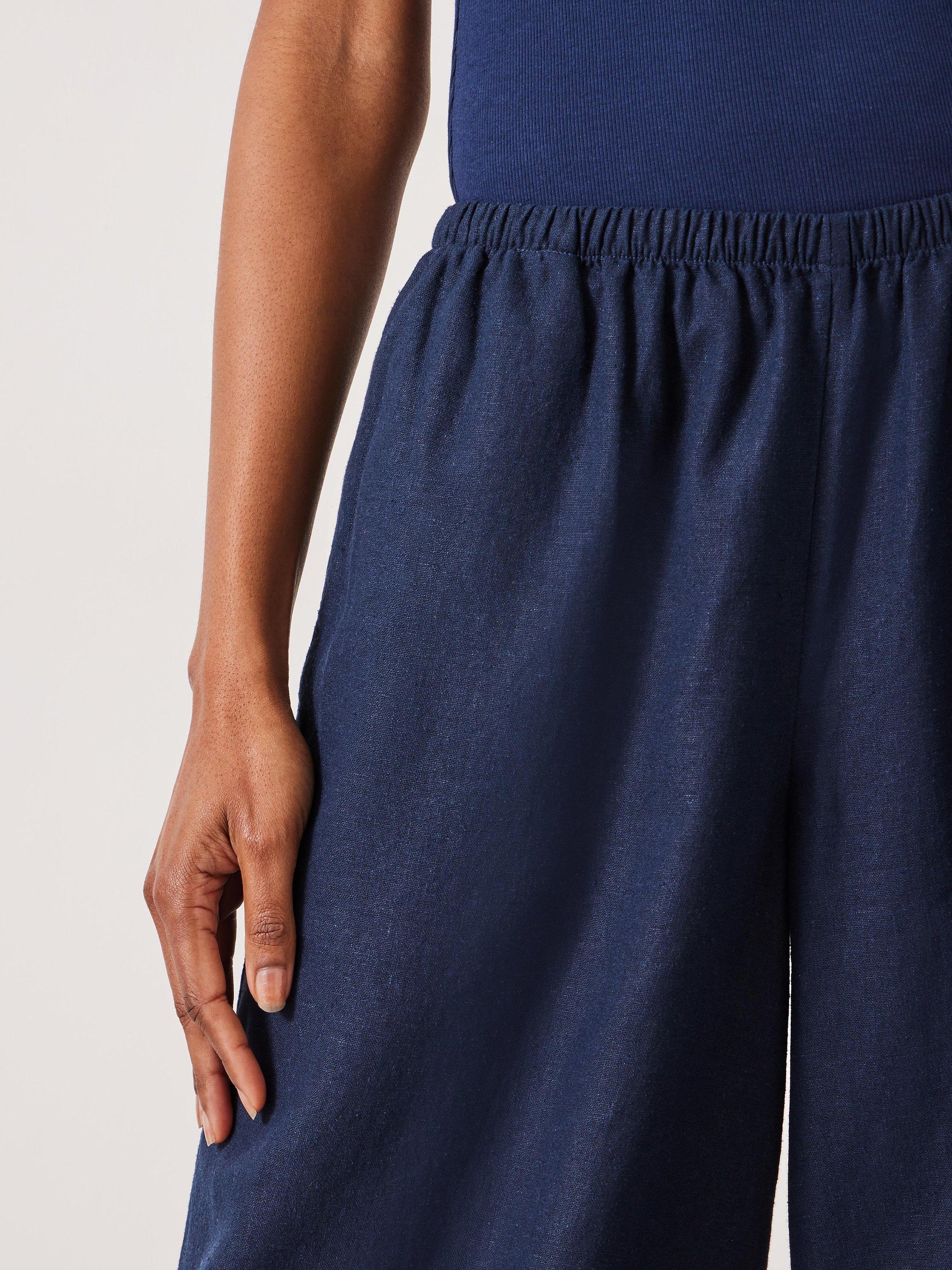 Product image 5 of 5, which shows HUSH Melissa Linen Blend Culottes, Navy, 6