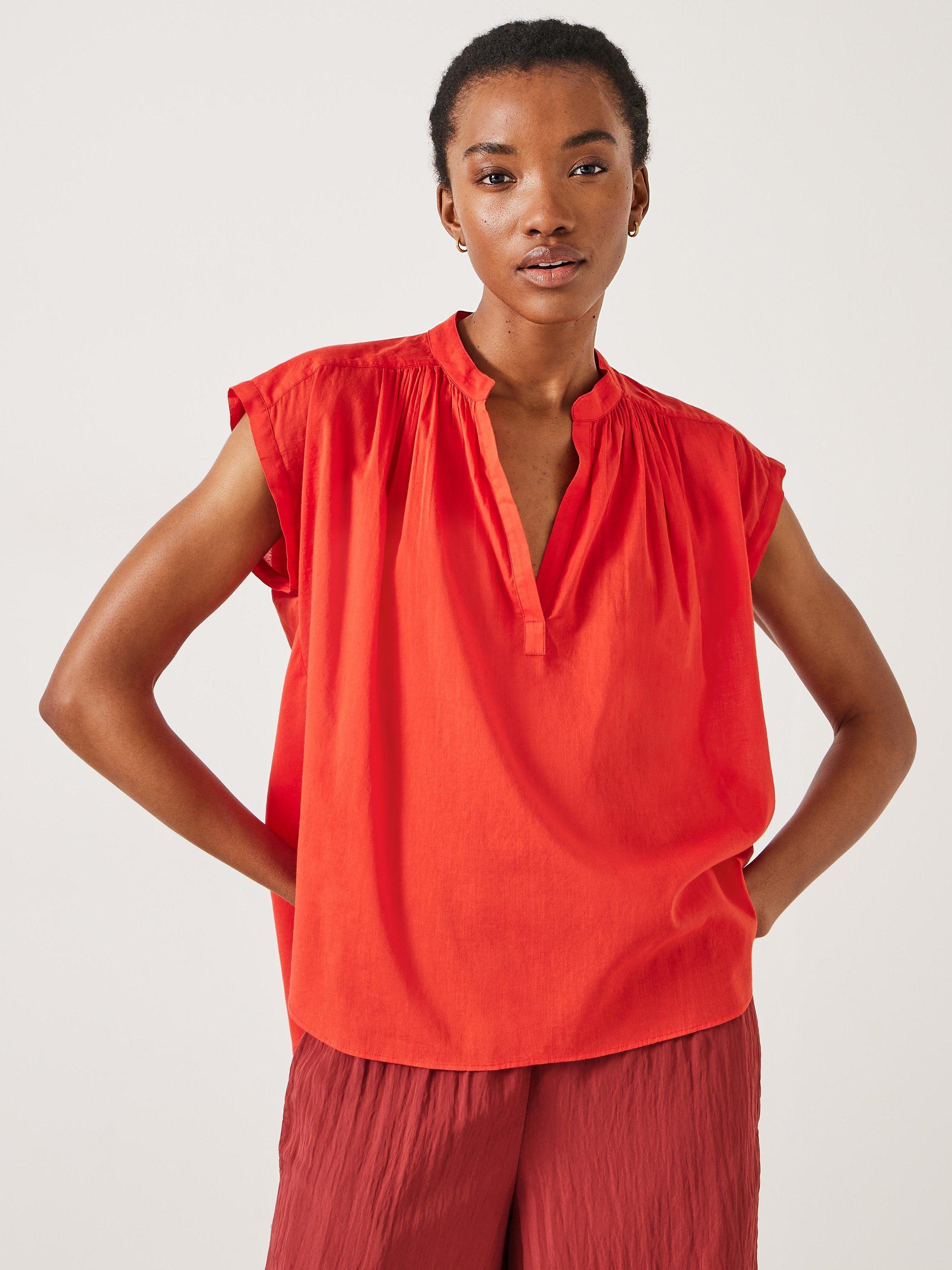 HUSH Viola Sleeveless Cotton Blend Top, Red