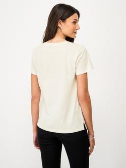 Crew Clothing Perfect V-Neck Slub T-Shirt - view 2, White