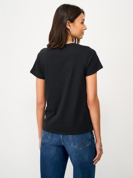 Crew Clothing Perfect V-Neck Slub T-Shirt - view 2, Black
