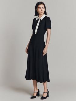 Ghost Bethan Crepe Midi Dress - view 2, Black