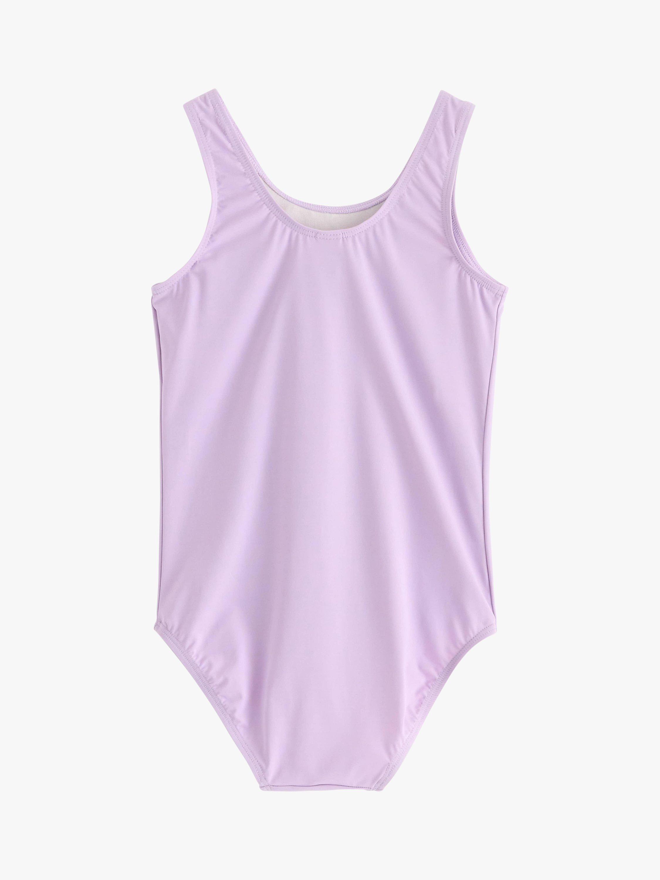 Product image 2 of 3, which shows Lindex Kids' Unicorn Seahorse Print Classic Swimsuit, Light Lilac, 2-4 years