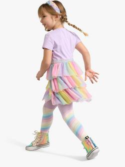 Lindex Kids' Unicorn Print Rainbow Short Sleeve Dress, Light Lilac/Multi - view 2, Light Lilac/Multi