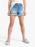 Lindex Kids' Scallop Lace Trim Shorts, Denim