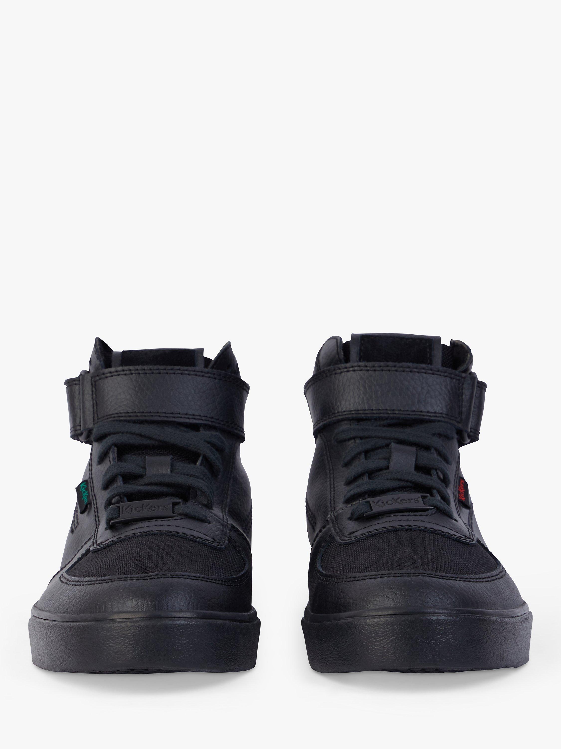 Product image 2 of 6, which shows Kickers Kids' Tovni Mix Mesh High Top Trainers, Black Leather, EU36