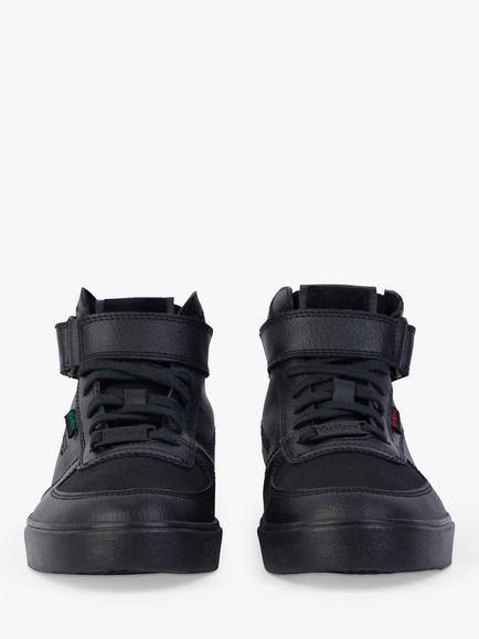 Kickers Kids' Tovni Mix Mesh High Top Trainers, Black Leather - view 2, Black Leather