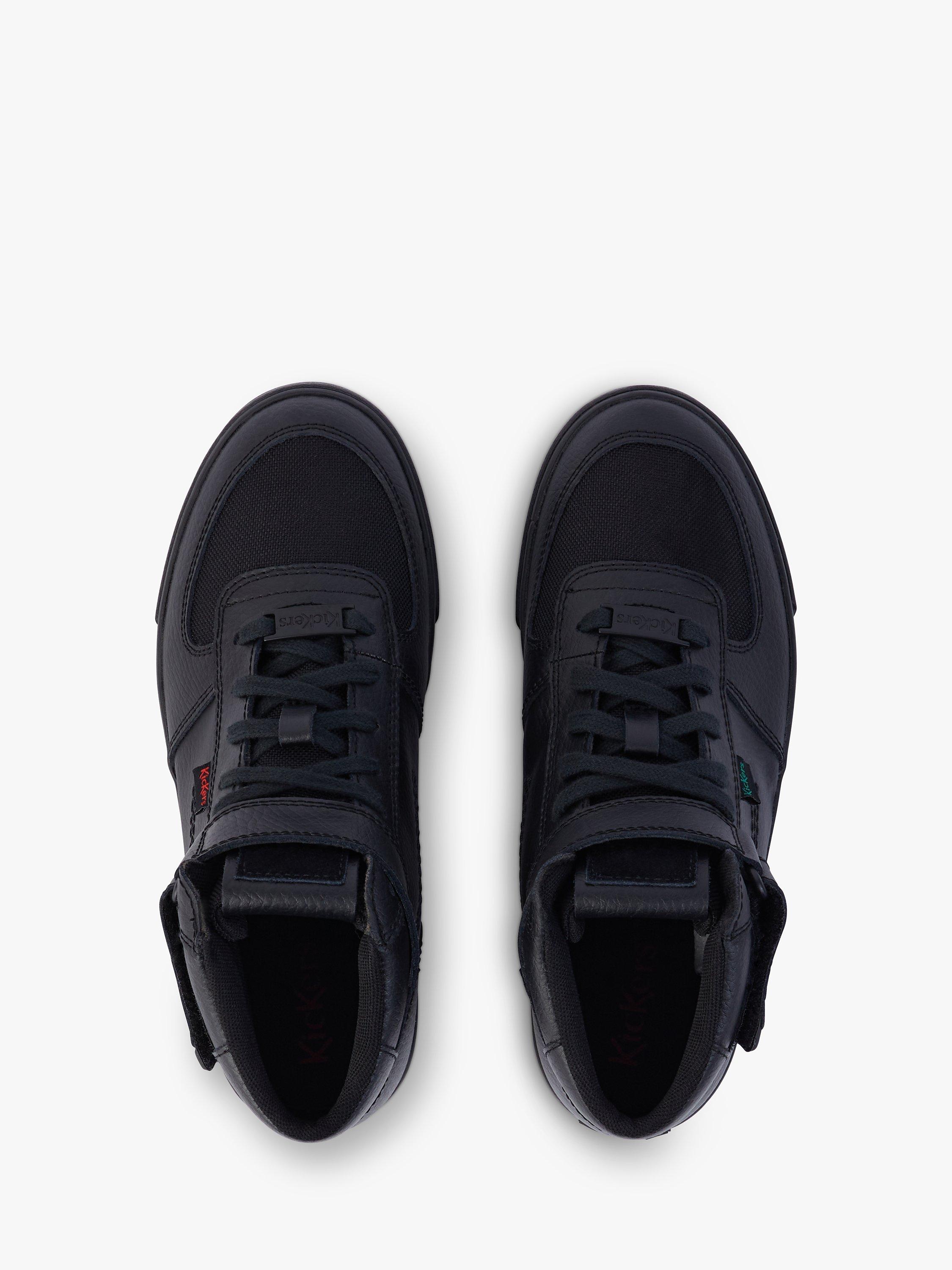 Product image 4 of 6, which shows Kickers Kids' Tovni Mix Mesh High Top Trainers, Black Leather, EU36