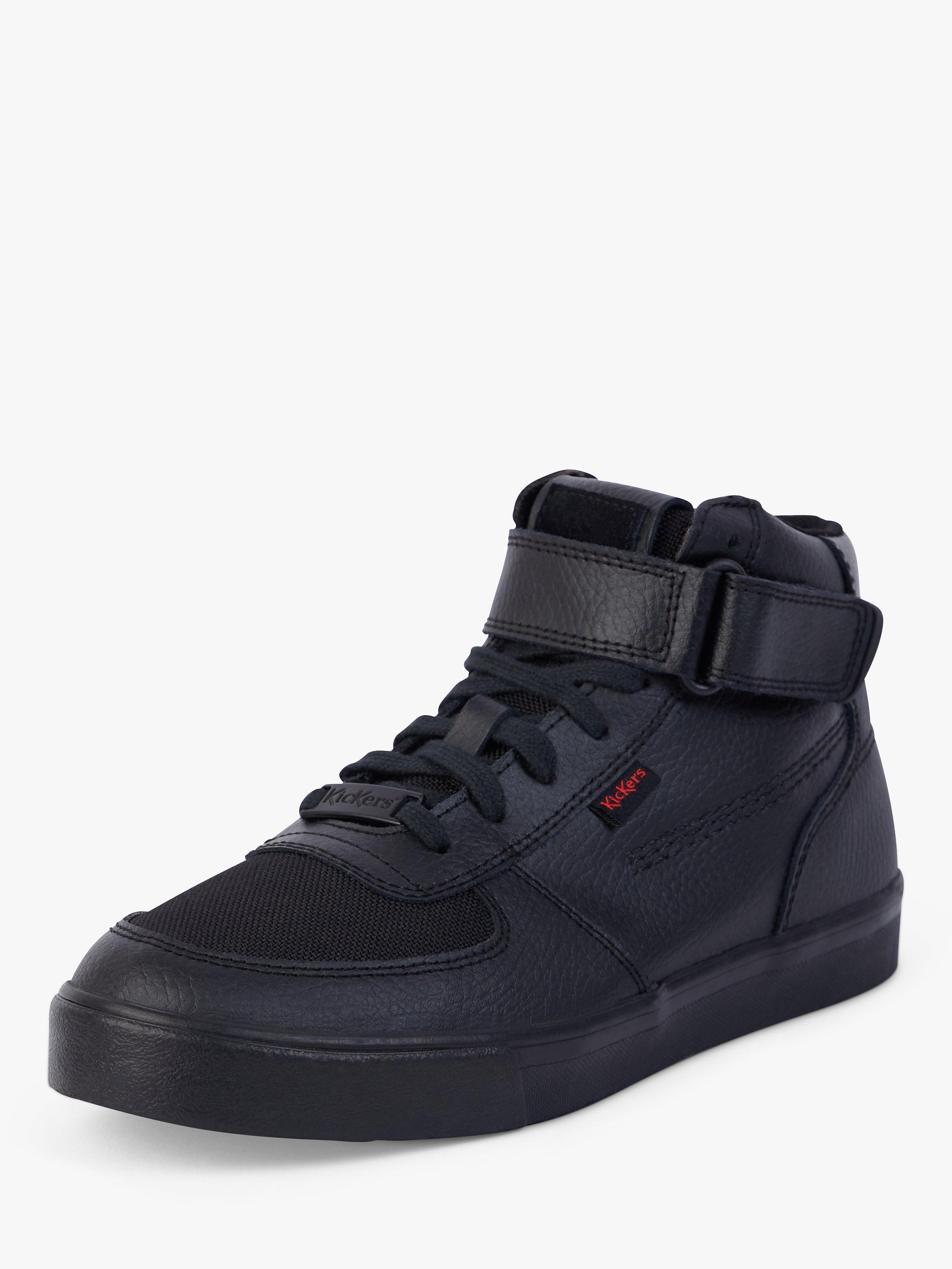 Product image 6 of 6, which shows Kickers Kids' Tovni Mix Mesh High Top Trainers, Black Leather, EU36