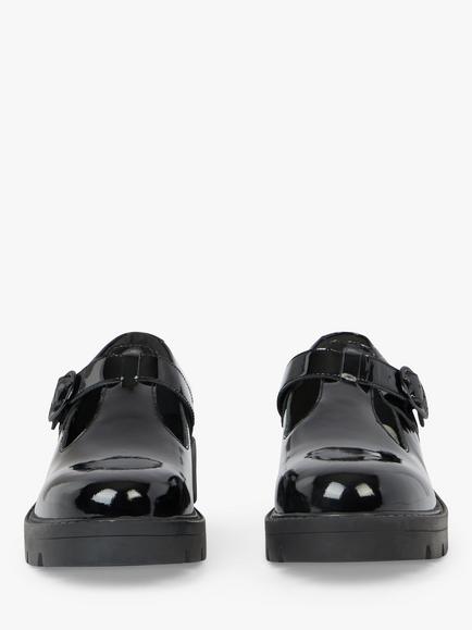 Kickers Kids' Kori T-Bar Leather School Shoes, Black Patent - view 2, Black Patent