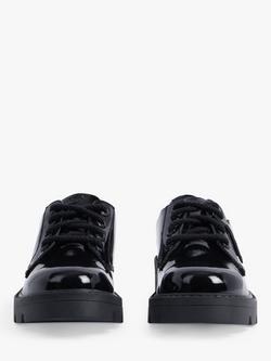 Kickers Kids' Kori Lace Up Leather Derby Shoes, Black - view 2, Black Patent