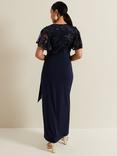 Phase Eight Petite Minty Embellished Bodice Maxi Dress, Navy