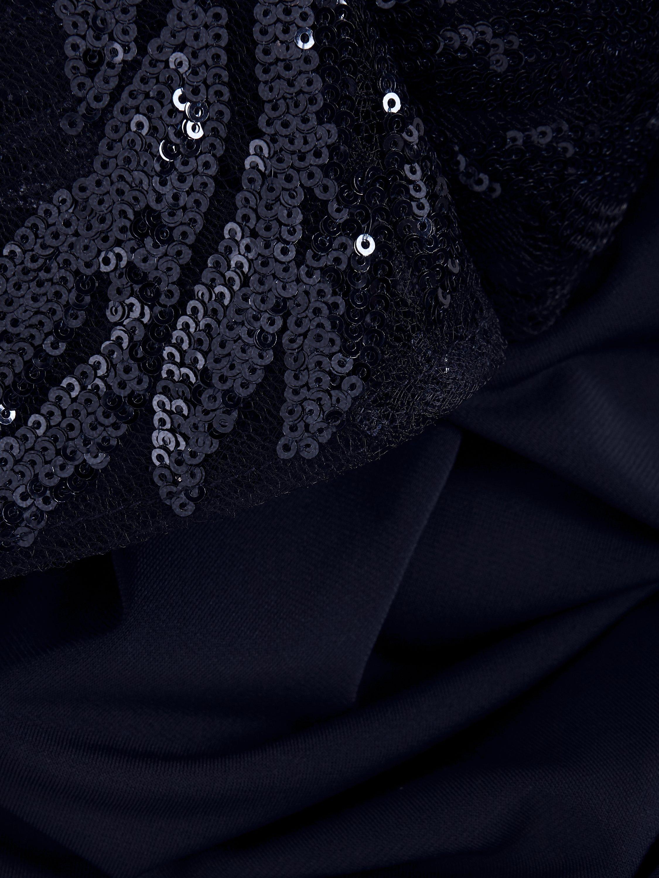 Product image 5 of 6, which shows Phase Eight Petite Minty Embellished Bodice Maxi Dress, Navy, 6