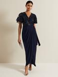 Phase Eight Minty Embellished Bodice Maxi Dress, Navy