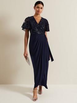 Phase Eight Minty Embellished Bodice Maxi Dress, Navy, Navy