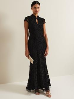 Phase Eight Collection 8 Wenda Tapework Lace Dress, Black, Black