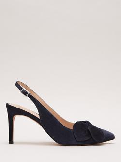 Phase Eight Suede Slingback Heels, Navy, Navy