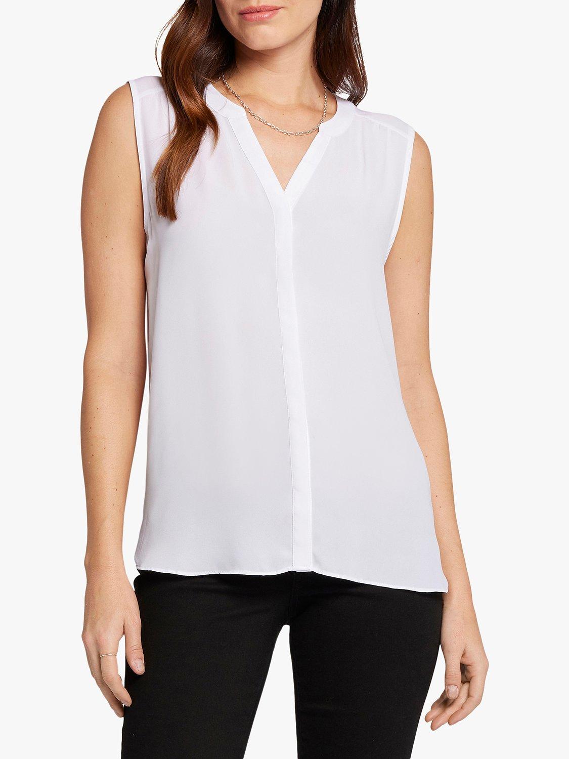 NYDJ Sleeveless Pintuck Blouse, Optic White