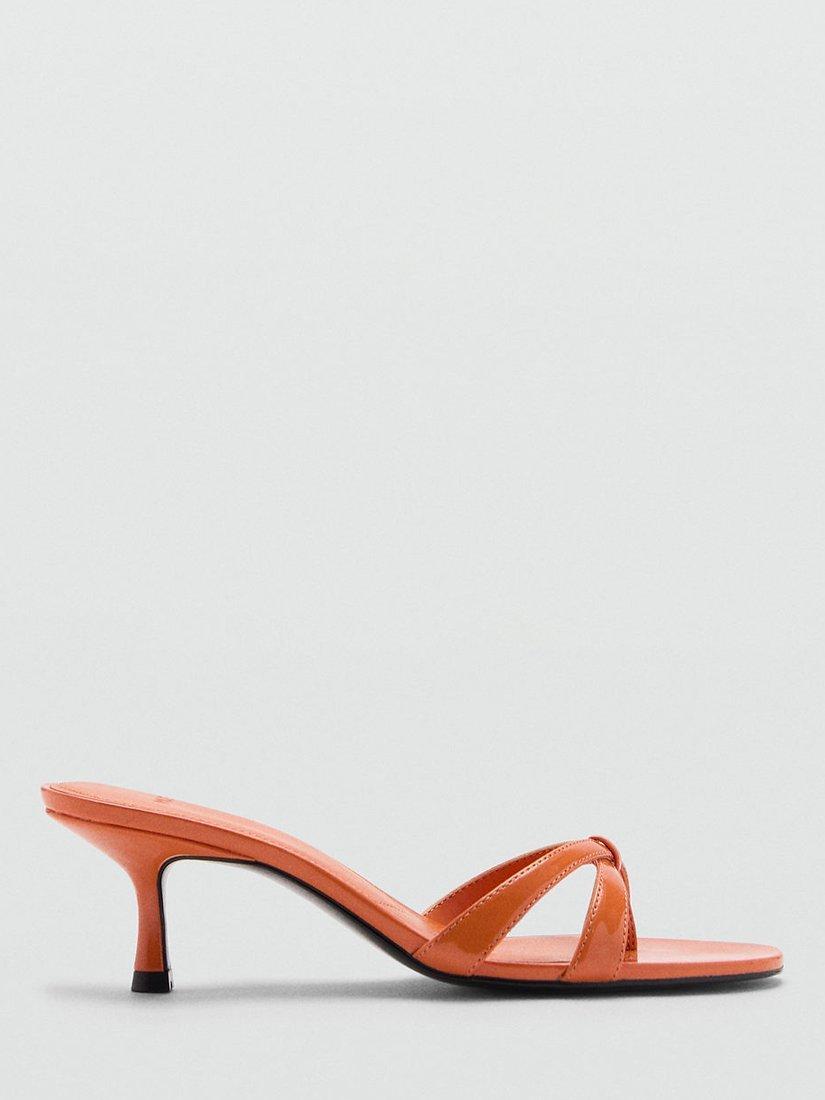 Mango Plane Strappy Heeled Sandals, Orange