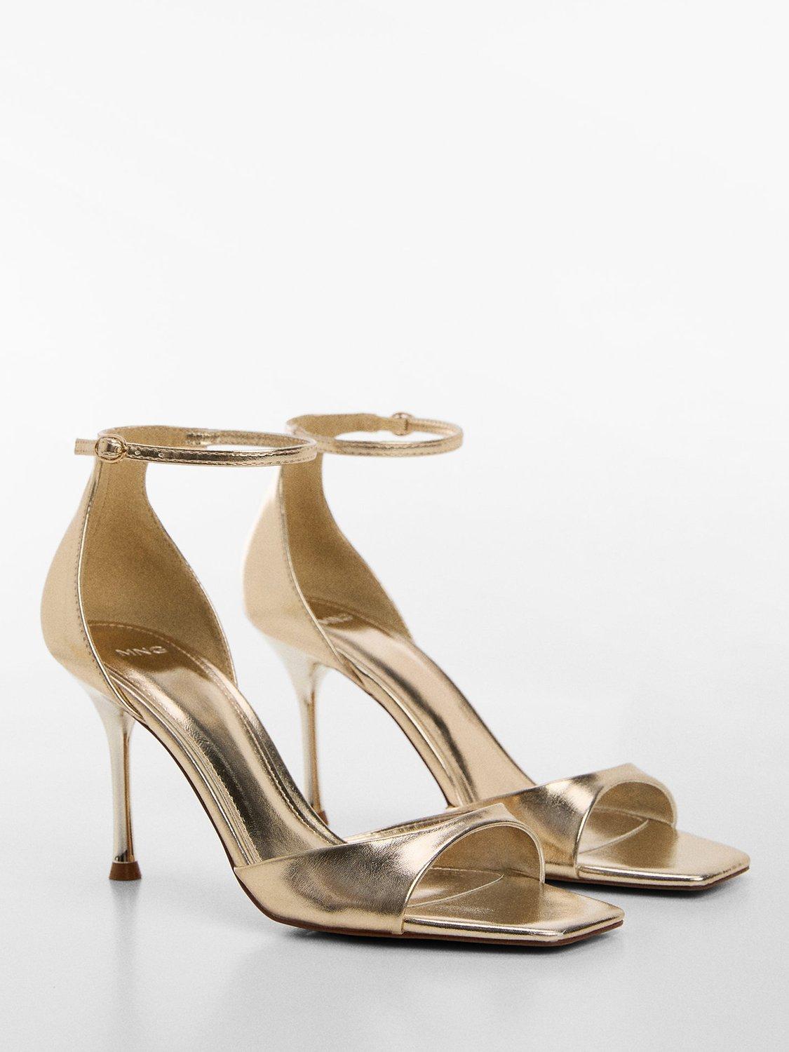 Product image 2 of 4, which shows Mango Olen Heeled Sandals, Gold, 2