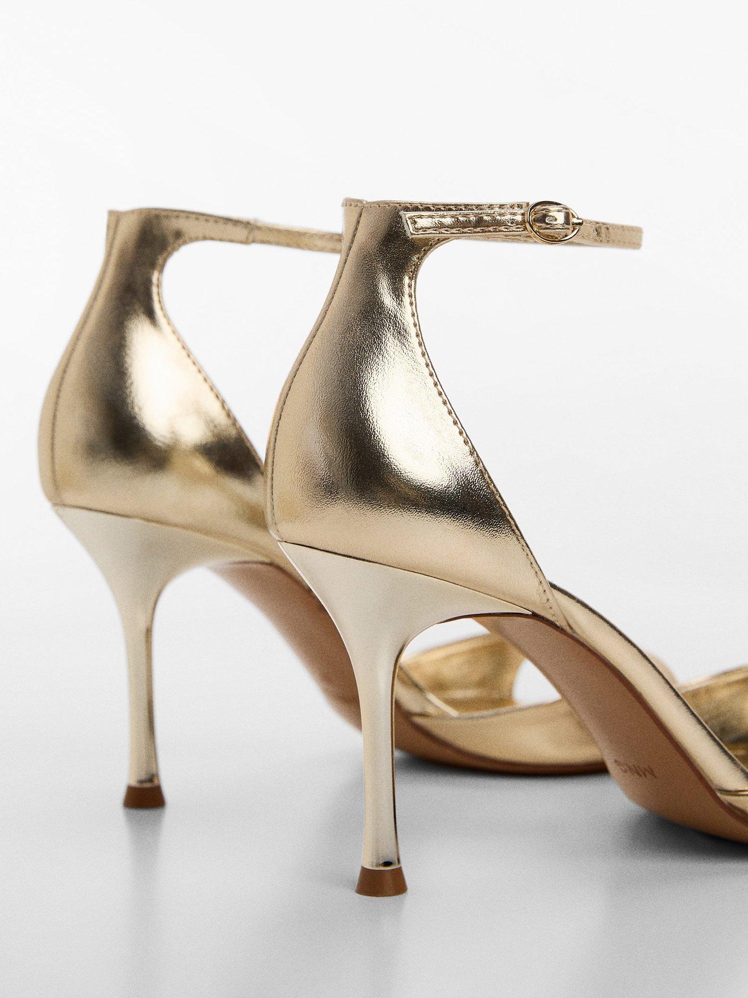 Product image 3 of 4, which shows Mango Olen Heeled Sandals, Gold, 2