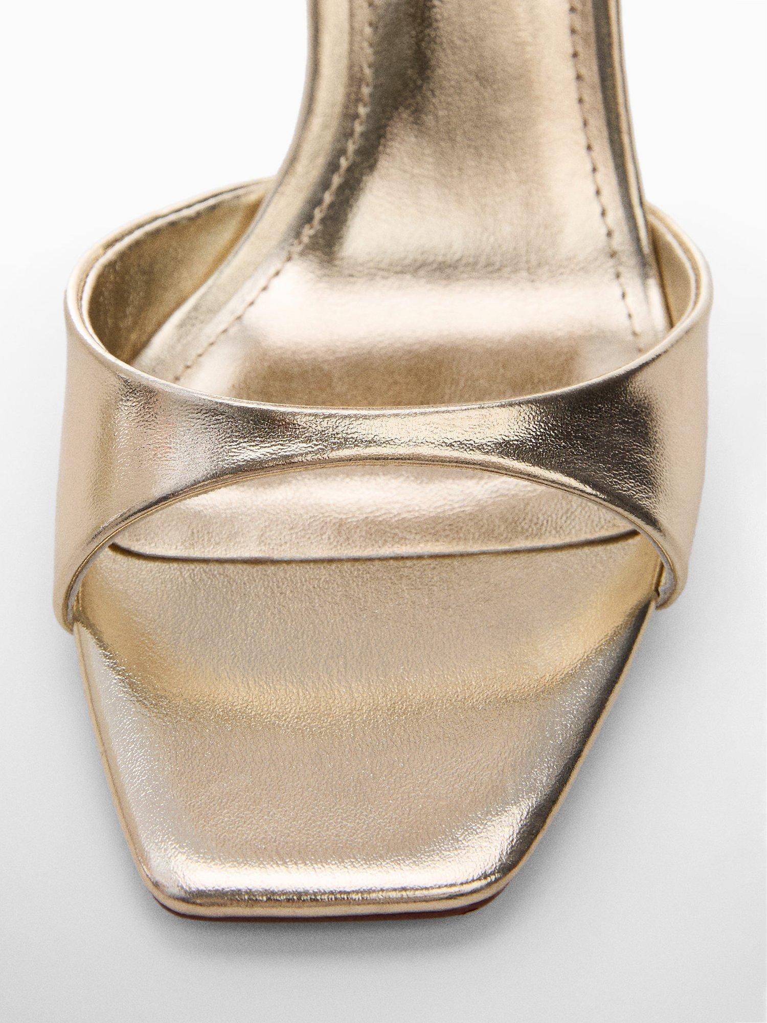 Product image 4 of 4, which shows Mango Olen Heeled Sandals, Gold, 2