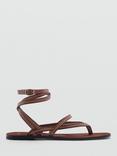 Mango Tiza Leather Sandals, Brown