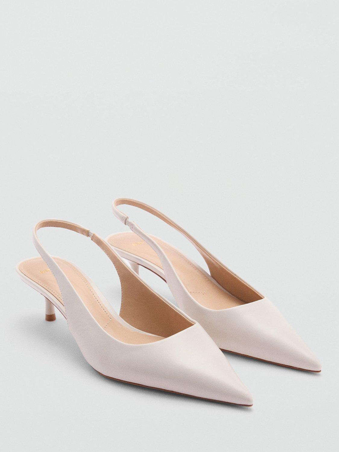 Mango Slingback Pointed Courts, Light Beige
