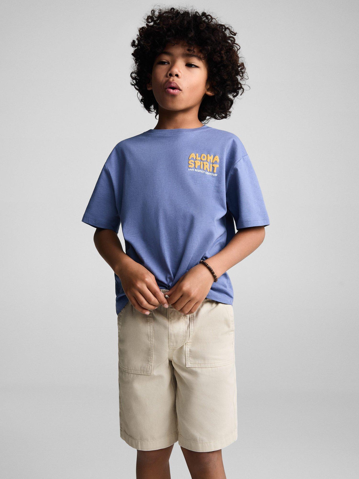 Mango Kids' Inaki Drawstring Bermuda Shorts, Light Pastel Brown
