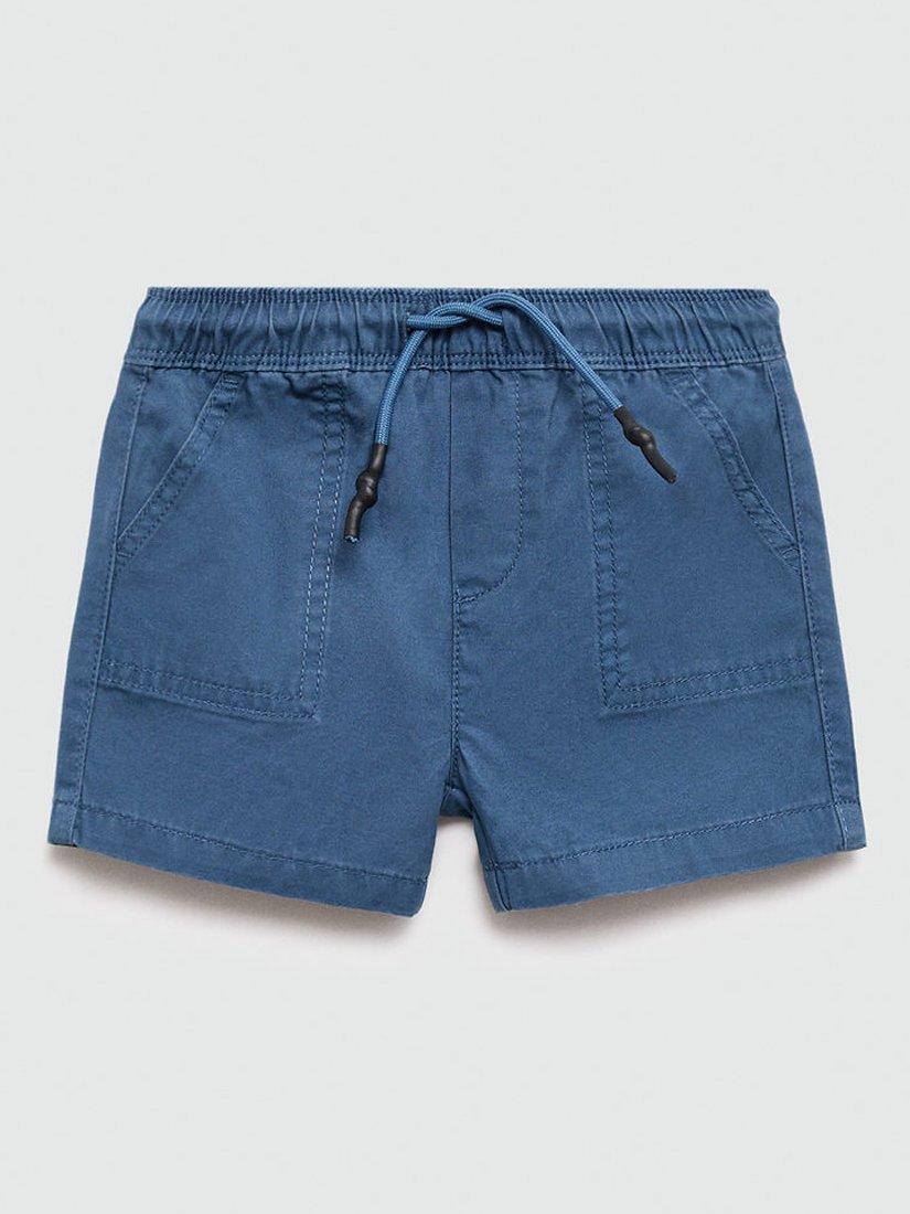 Mango Kids' Riki Drawstring Bermuda Shorts, Navy