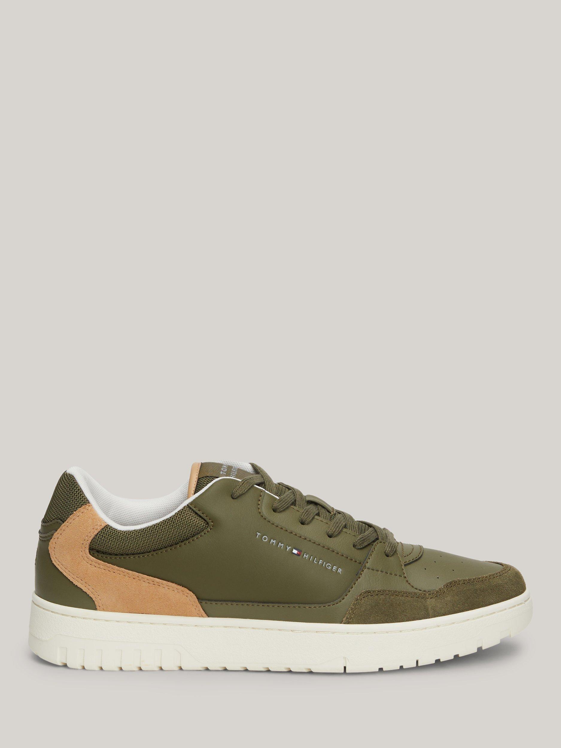 Tommy Hilfiger Mid-Top Leather Trainers, Utility Olive, 40