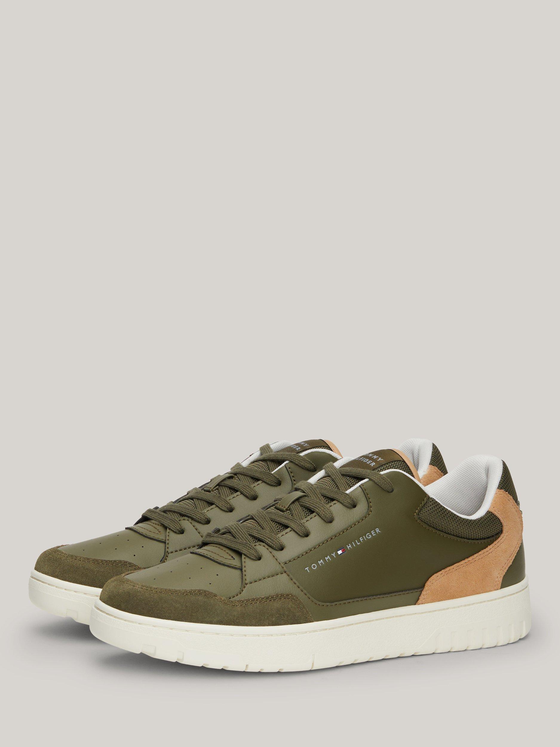 Tommy Hilfiger Mid-Top Leather Trainers, Utility Olive, 40