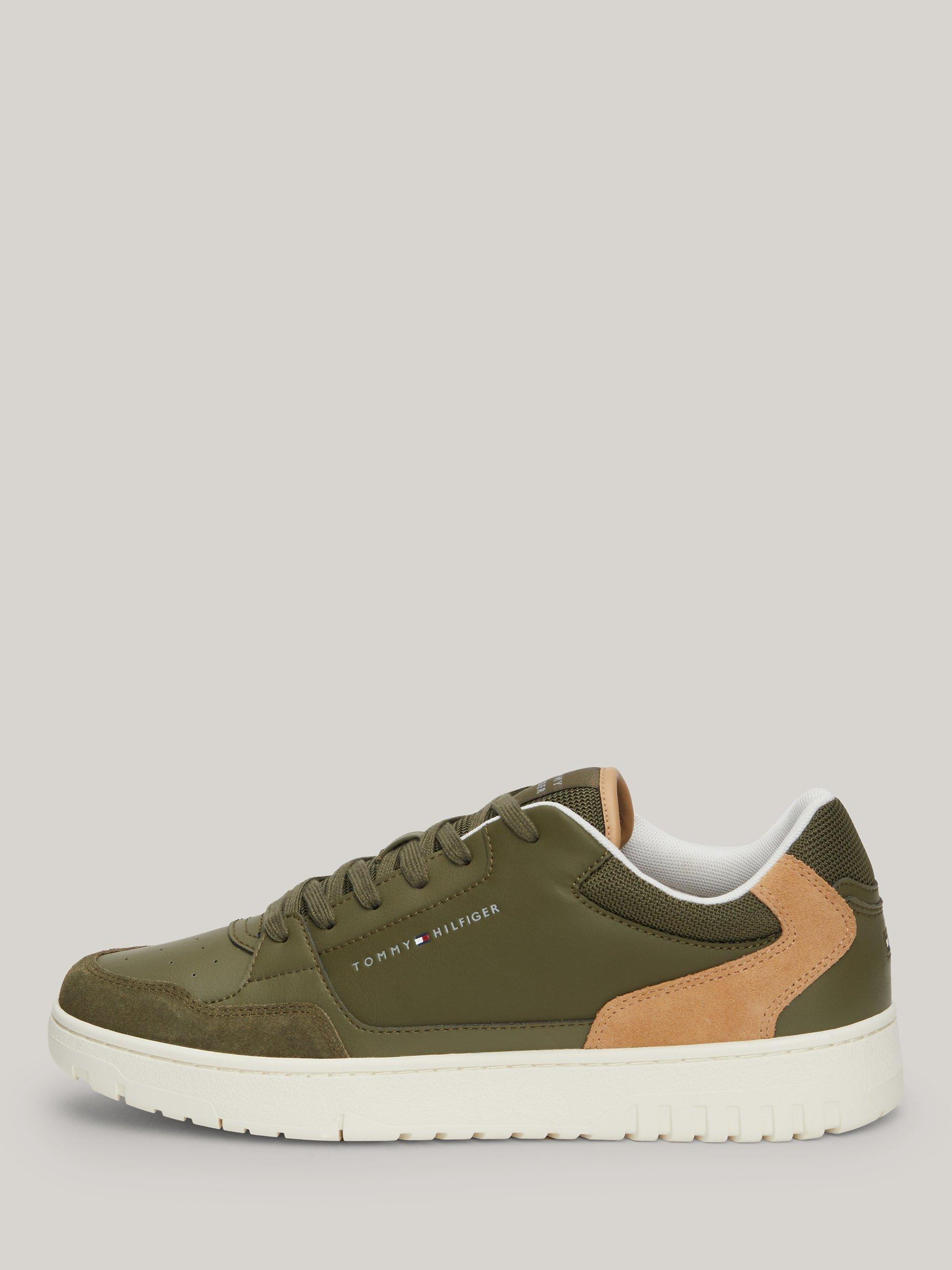 Tommy Hilfiger Mid-Top Leather Trainers, Utility Olive, 40