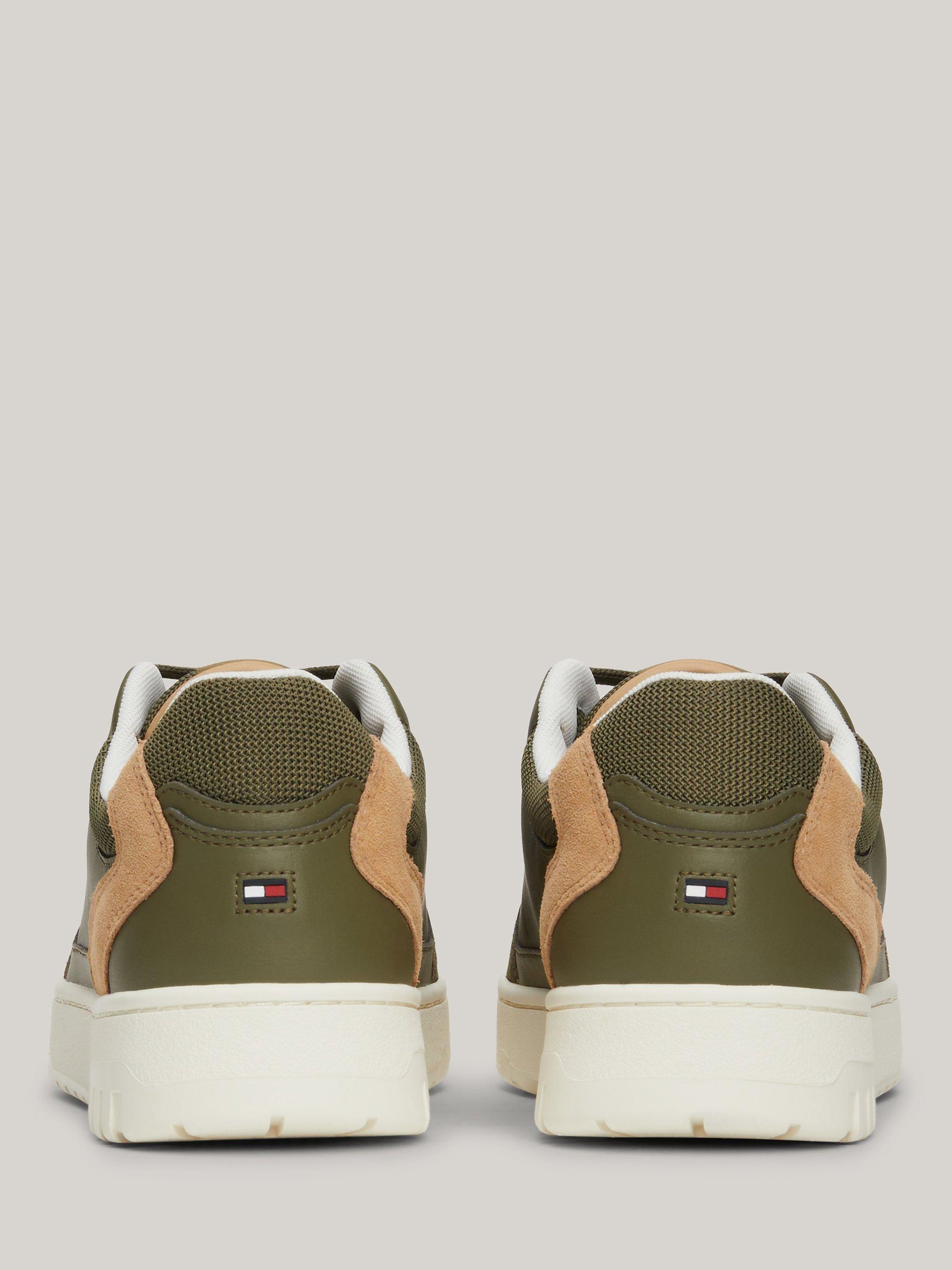 Tommy Hilfiger Mid-Top Leather Trainers, Utility Olive, 40